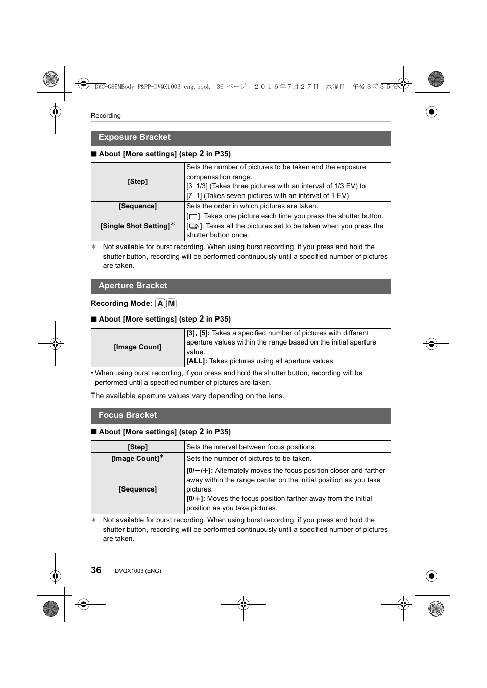 Panasonic Lumix DMC-G85M User Manual | Page 36 / 80