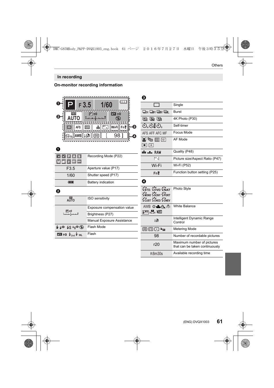 Auto, 8m30s | Panasonic Lumix DMC-G85M User Manual | Page 61 / 80