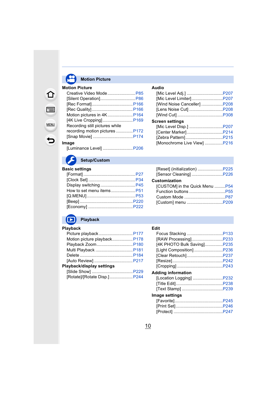Panasonic Lumix DMC-G85M User Manual | Page 10 / 338