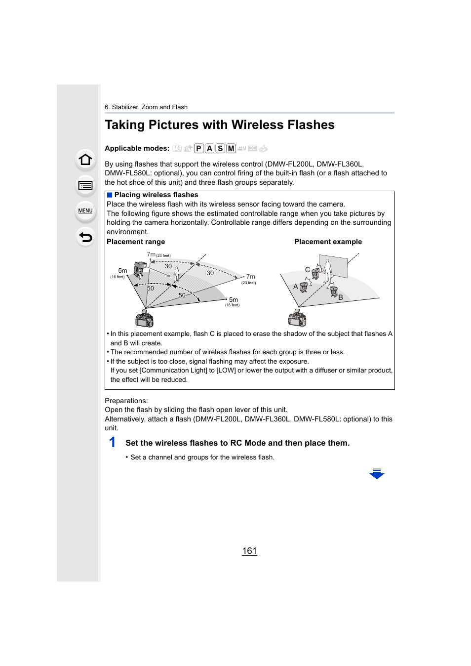 Taking pictures with wireless flashes, P161 | Panasonic Lumix DMC-G85M User Manual | Page 161 / 338
