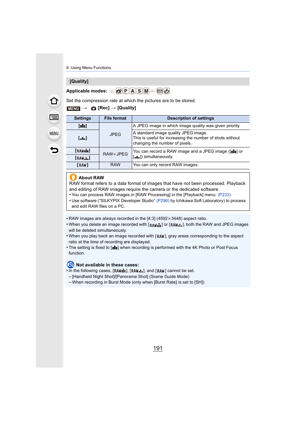 P191, P191) | Panasonic Lumix DMC-G85M User Manual | Page 191 / 338