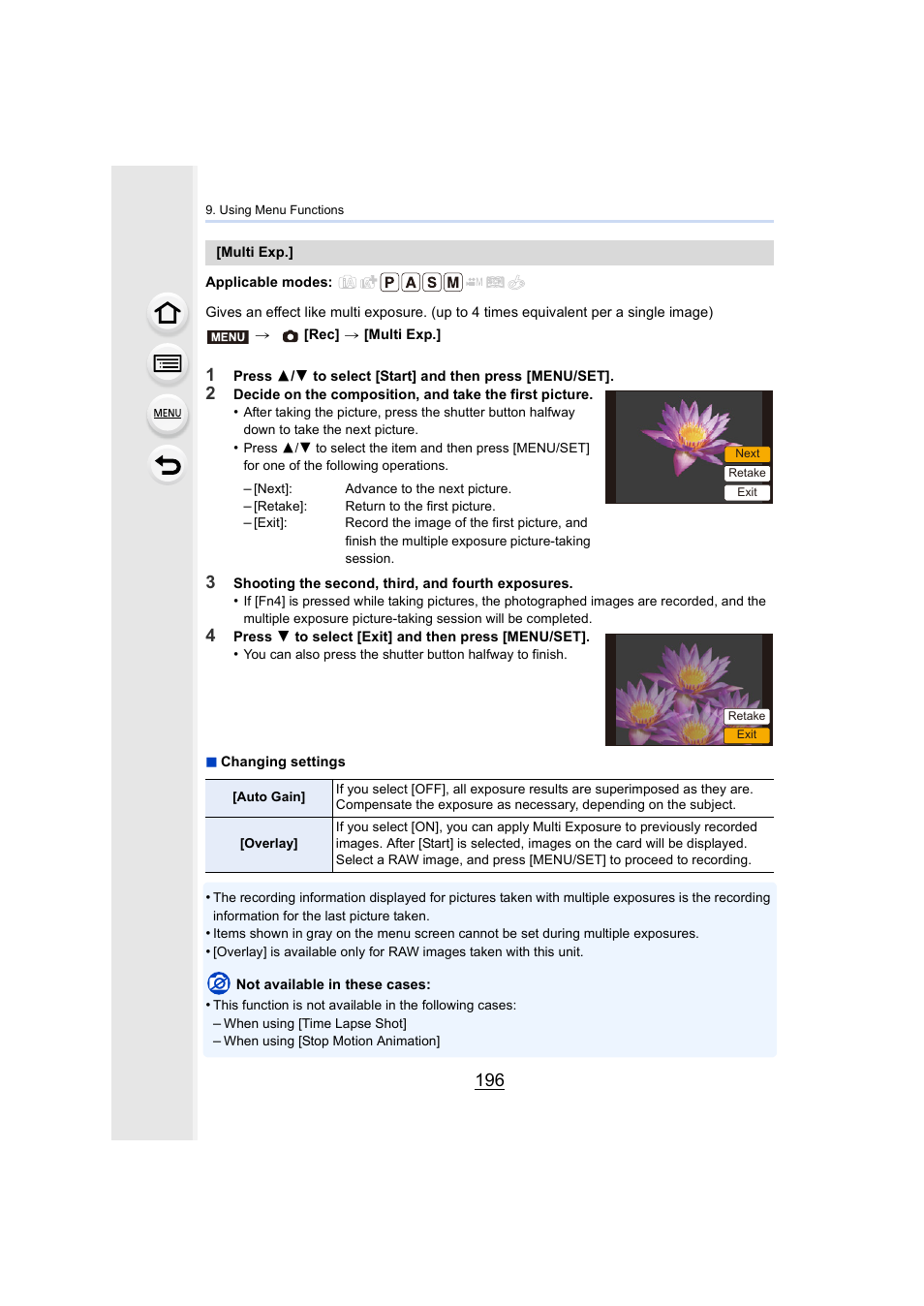 P196, P196) | Panasonic Lumix DMC-G85M User Manual | Page 196 / 338