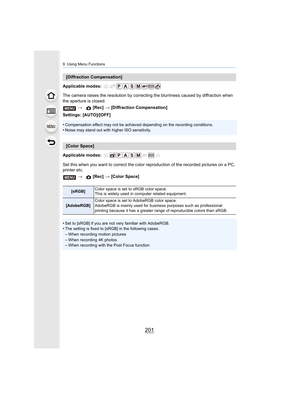 P201, P201) | Panasonic Lumix DMC-G85M User Manual | Page 201 / 338