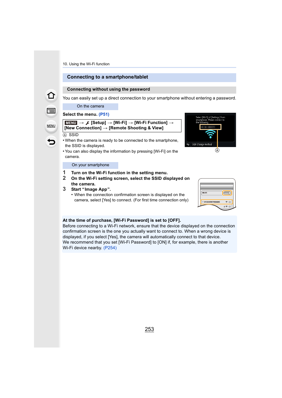 Connecting to a smartphone/tablet, P253) | Panasonic Lumix DMC-G85M User Manual | Page 253 / 338