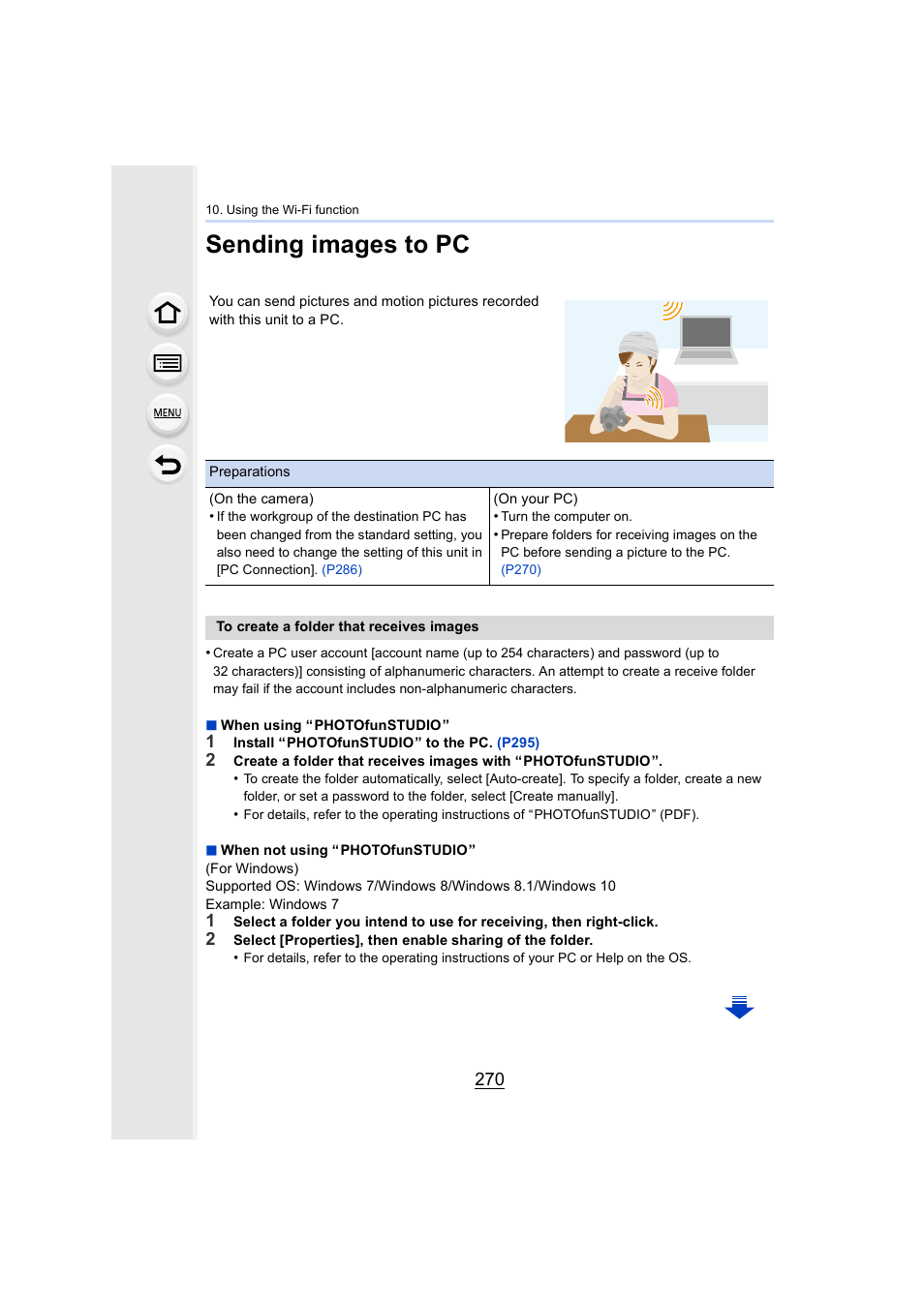 Sending images to pc, P270, To pc | P270) | Panasonic Lumix DMC-G85M User Manual | Page 270 / 338