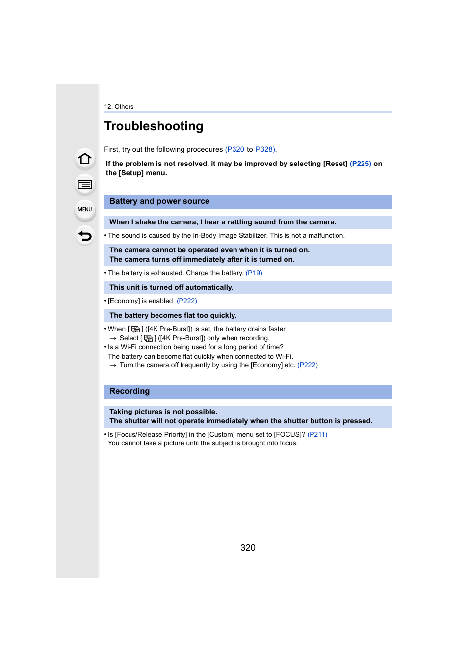 Troubleshooting, P320, P320) | Panasonic Lumix DMC-G85M User Manual | Page 320 / 338