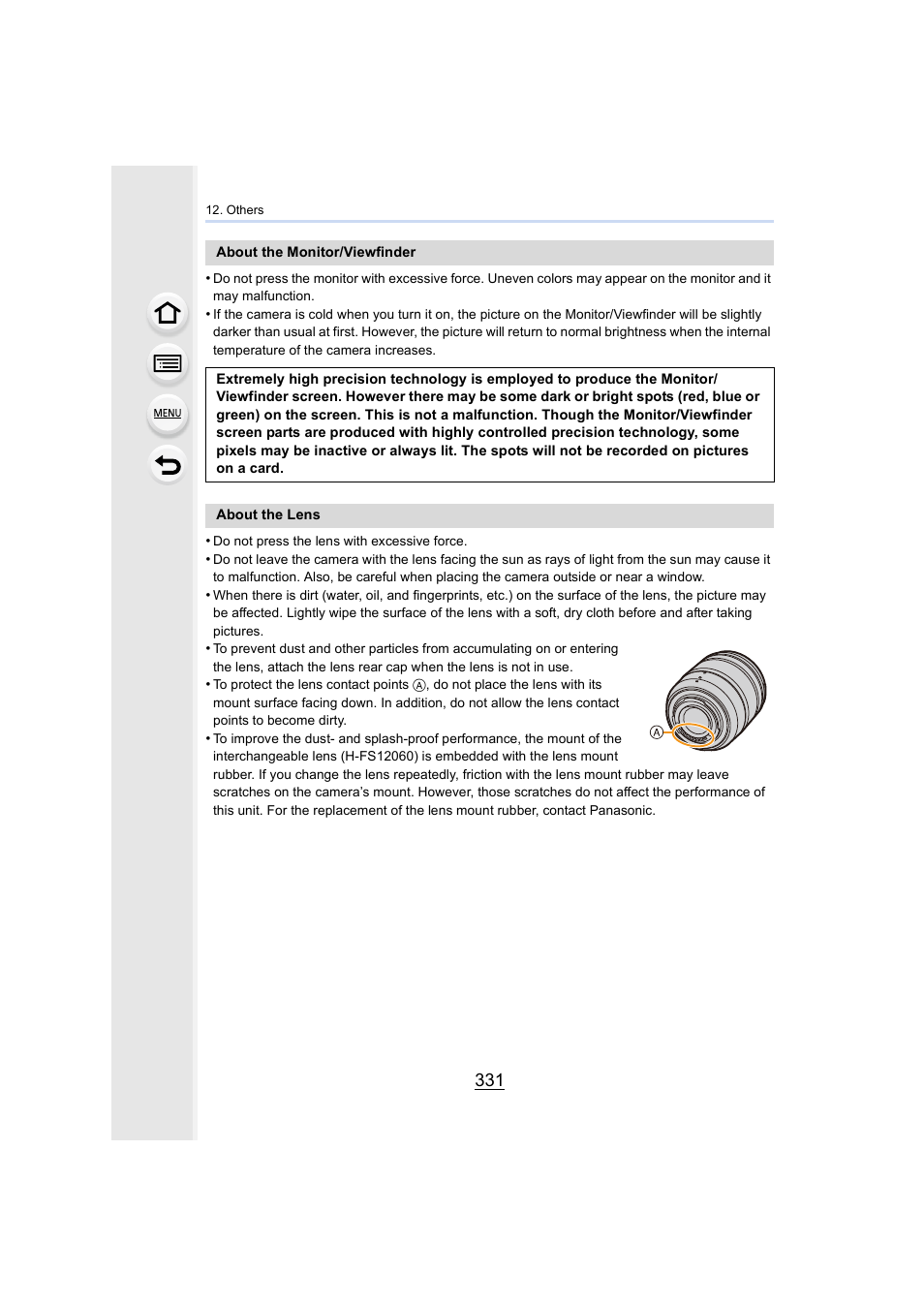 Lens mount rubber, P331) | Panasonic Lumix DMC-G85M User Manual | Page 331 / 338