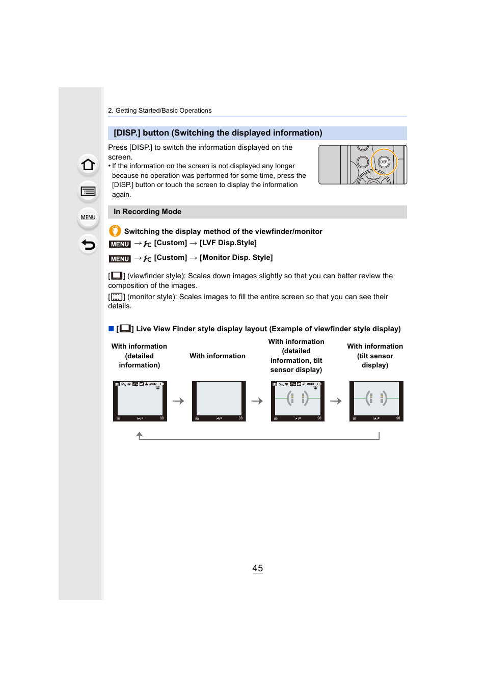 Button | Panasonic Lumix DMC-G85M User Manual | Page 45 / 338