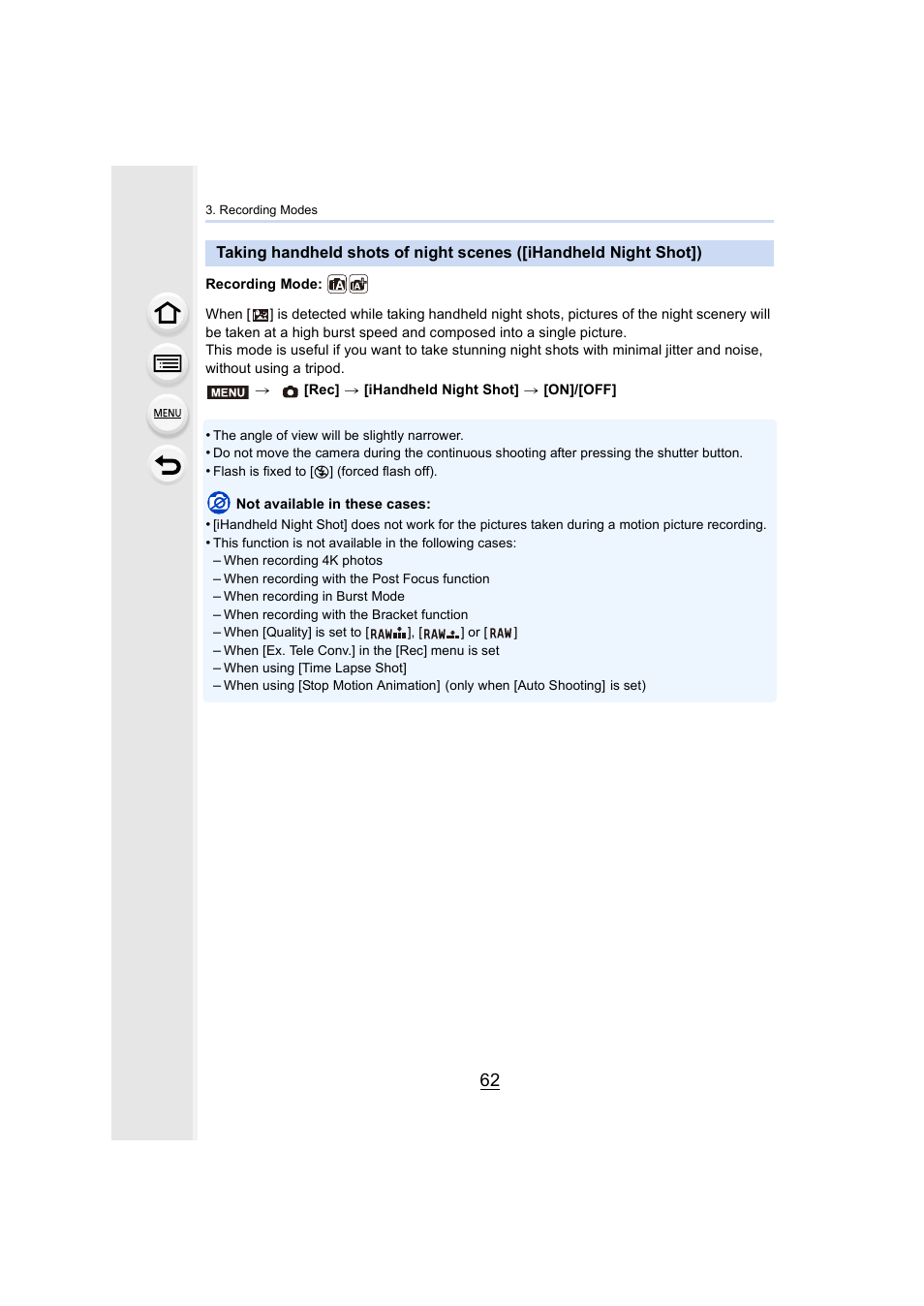 Panasonic Lumix DMC-G85M User Manual | Page 62 / 338