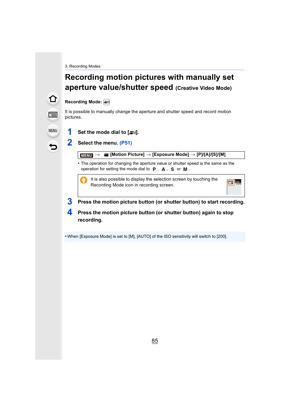 P85) | Panasonic Lumix DMC-G85M User Manual | Page 85 / 338