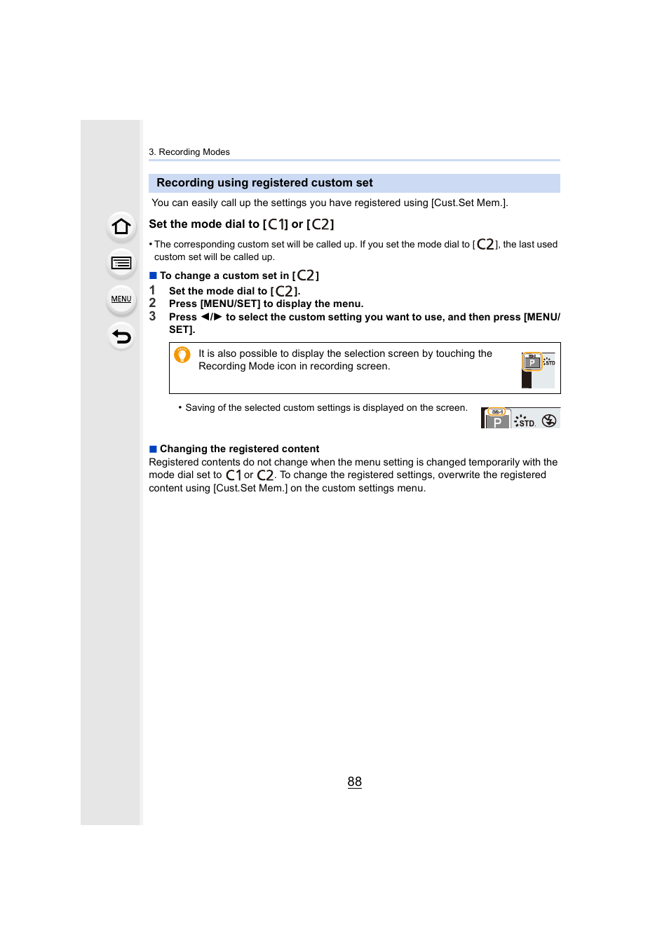 Recording using registered custom set | Panasonic Lumix DMC-G85M User Manual | Page 88 / 338