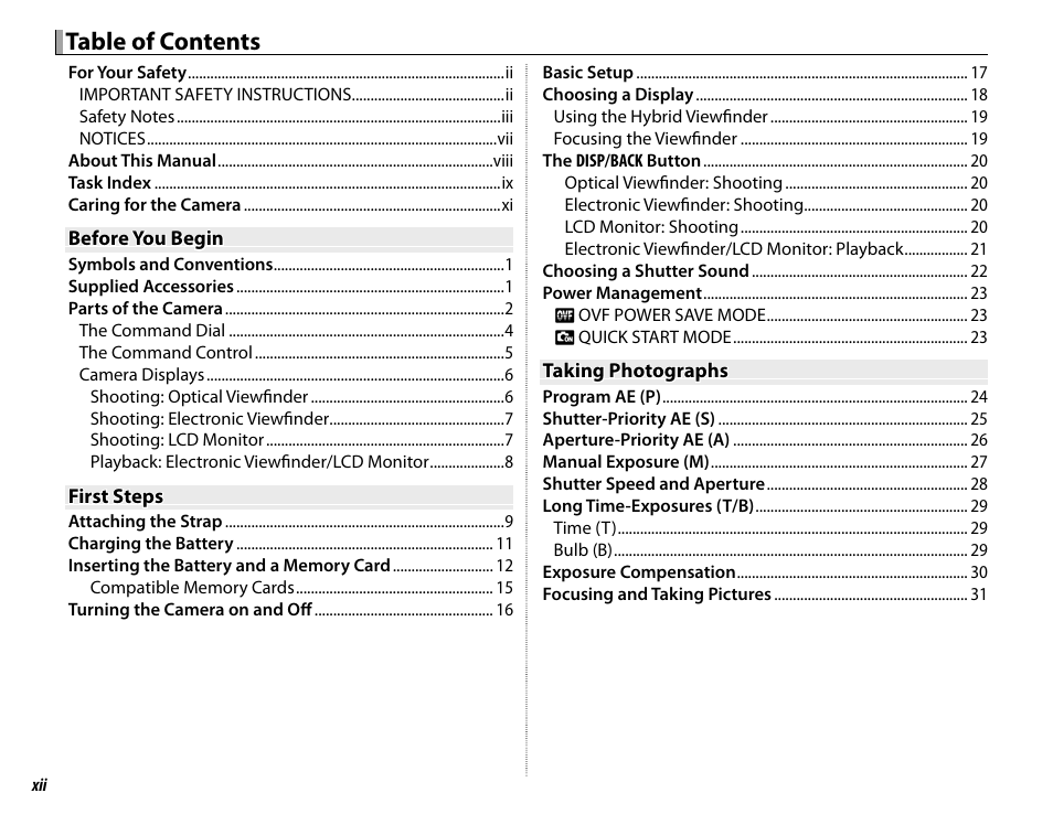 FujiFilm X100 User Manual | Page 12 / 140