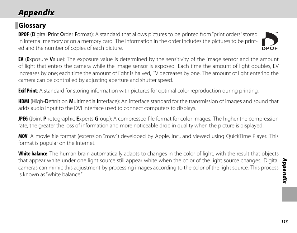 Appendix | FujiFilm X100 User Manual | Page 129 / 140