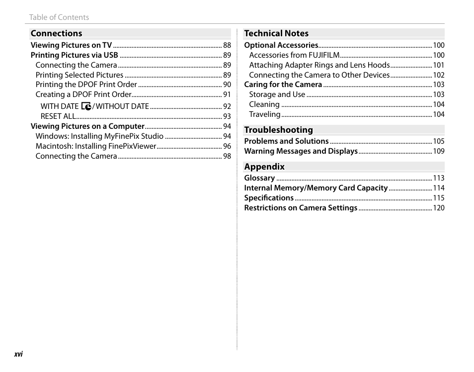 FujiFilm X100 User Manual | Page 16 / 140