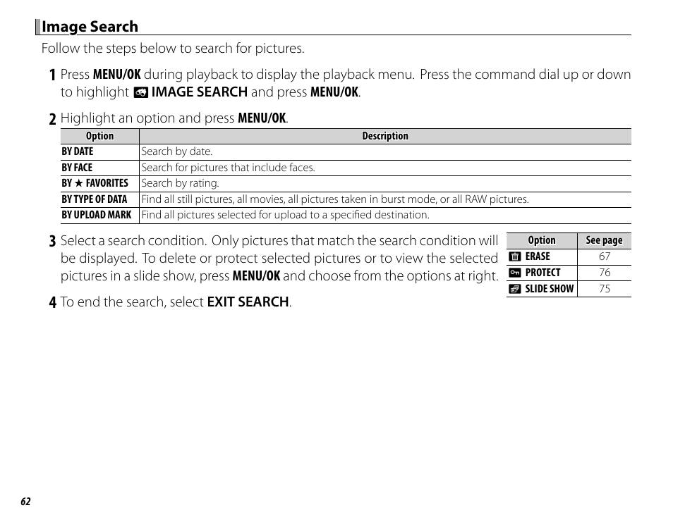 Image search | FujiFilm X100 User Manual | Page 78 / 140