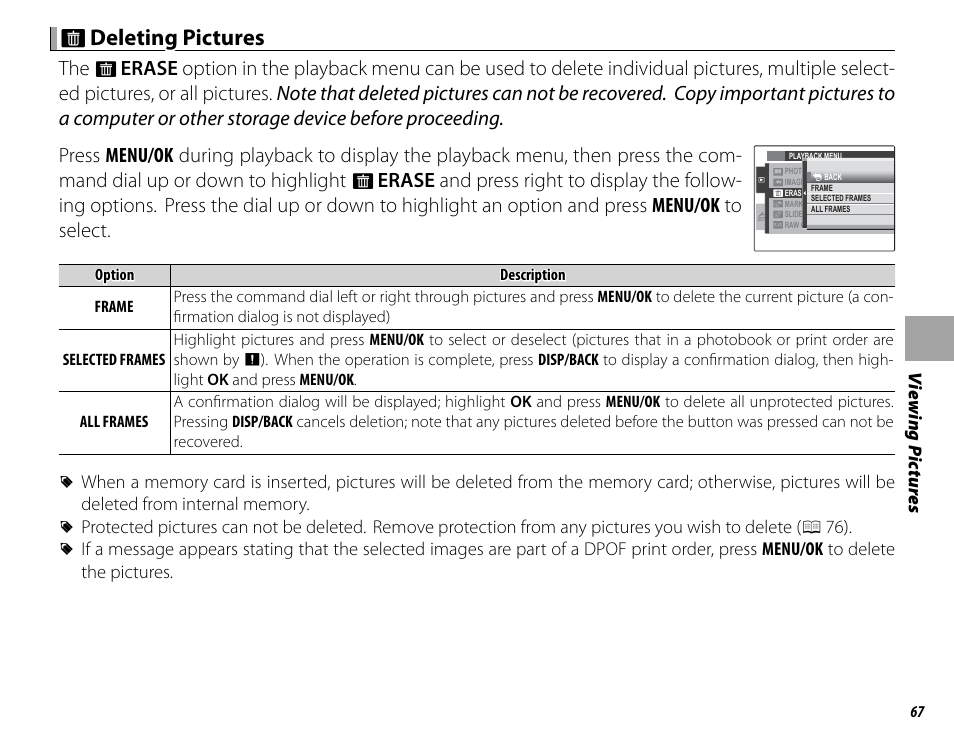 Xx deleting pictures deleting pictures | FujiFilm X100 User Manual | Page 83 / 140