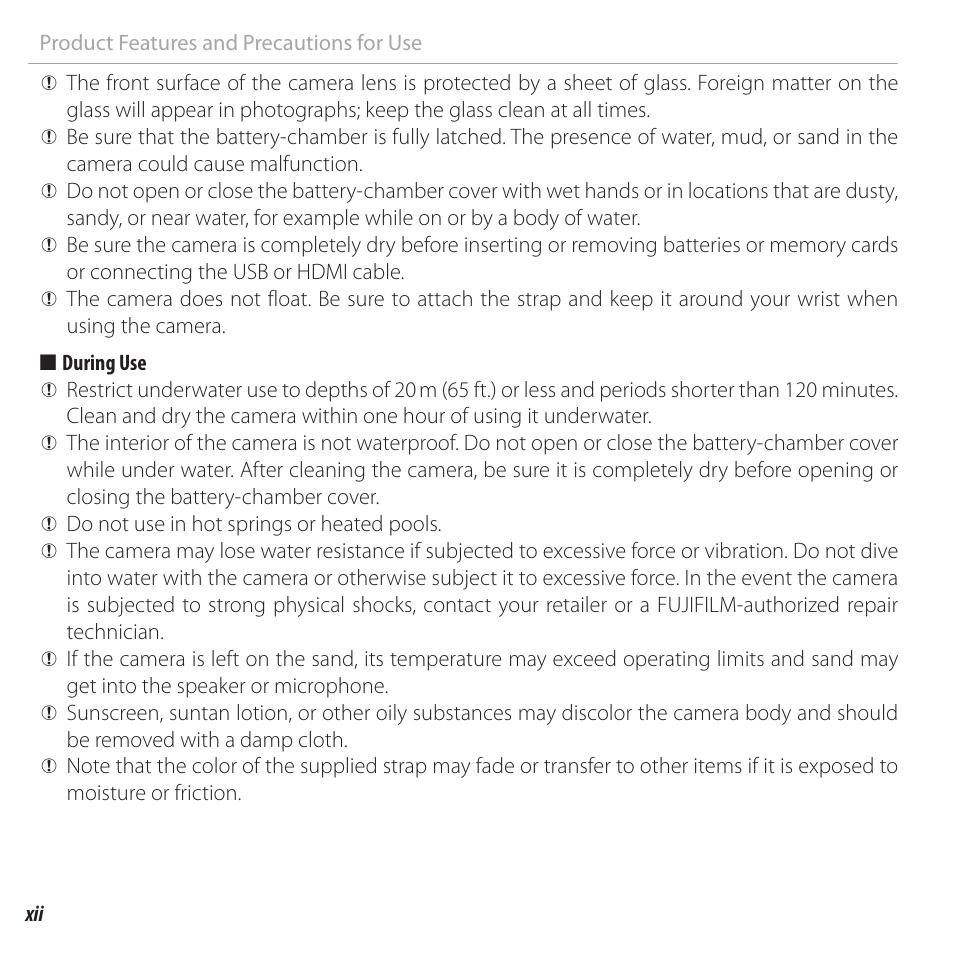 FujiFilm FinePix XP120 User Manual | Page 12 / 138