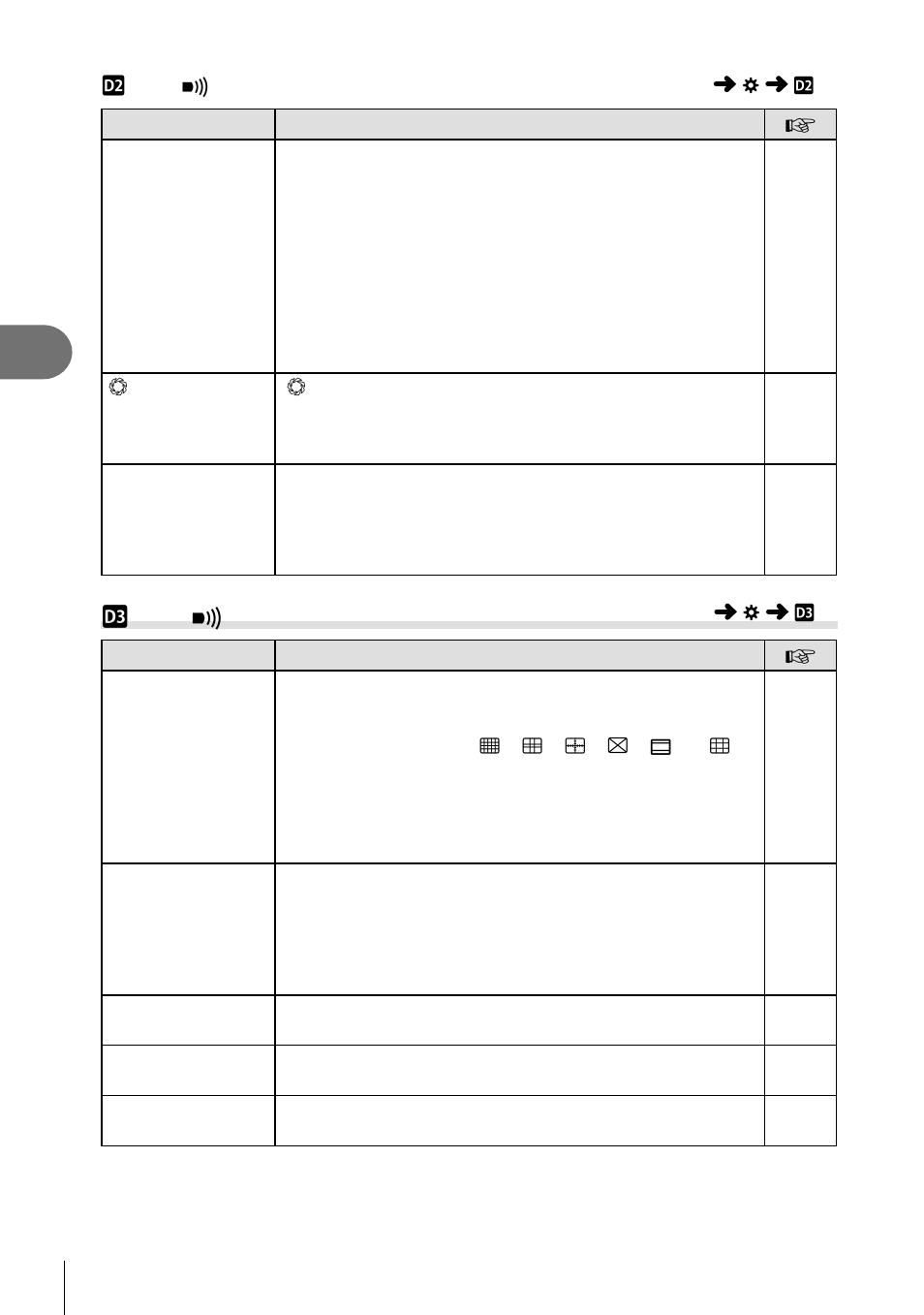 Menu functions (custom menus), R disp/ 8 /pc | Olympus OM-D E-M1 Mark II User Manual | Page 116 / 196