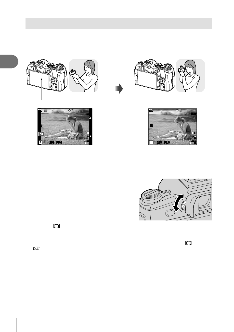 Switching between displays, Shooting, 22 en | Olympus OM-D E-M1 Mark II User Manual | Page 22 / 196