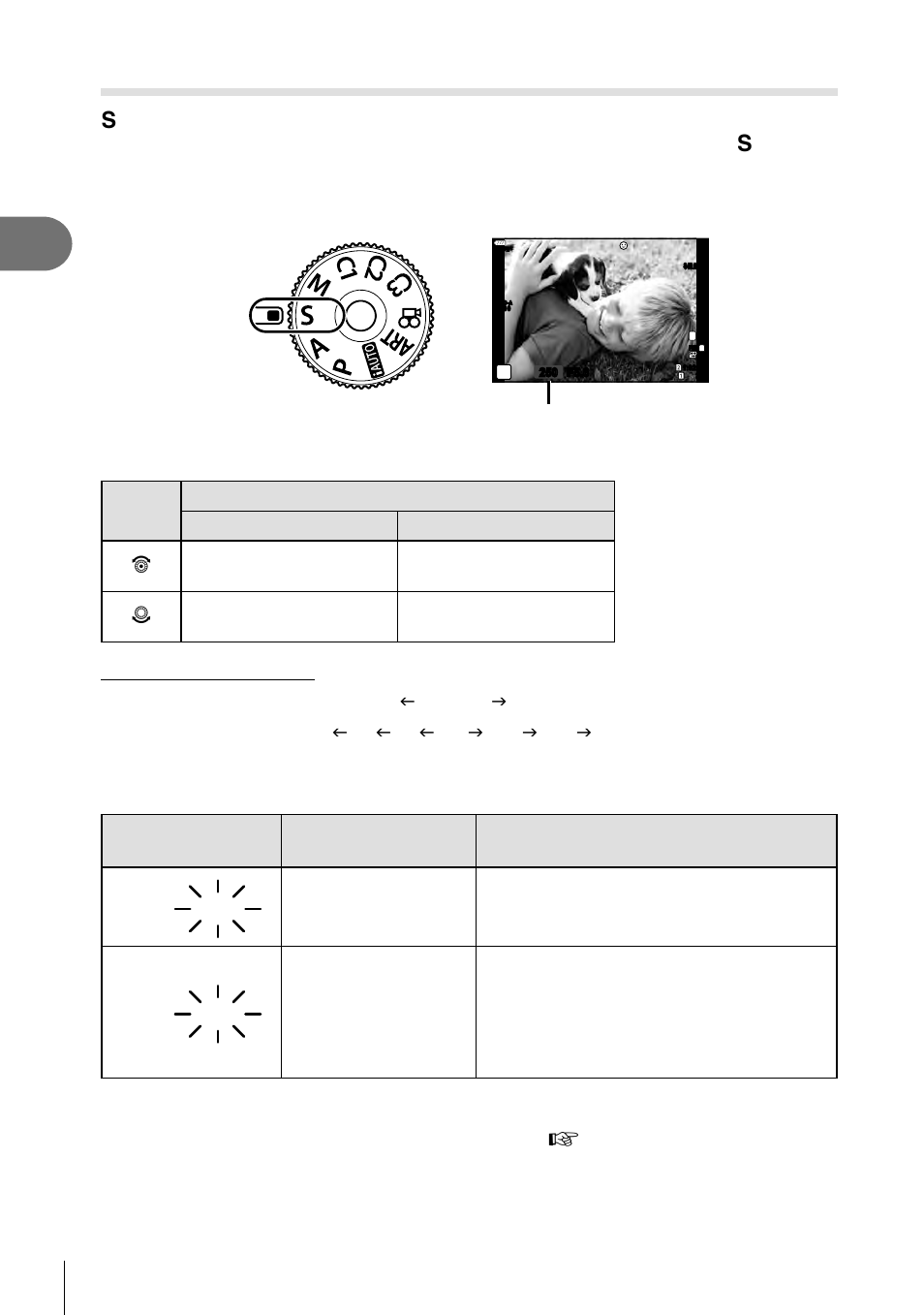 Shooting, Choosing shutter speed ( shutter priority mode), 28 en | Olympus OM-D E-M1 Mark II User Manual | Page 28 / 196