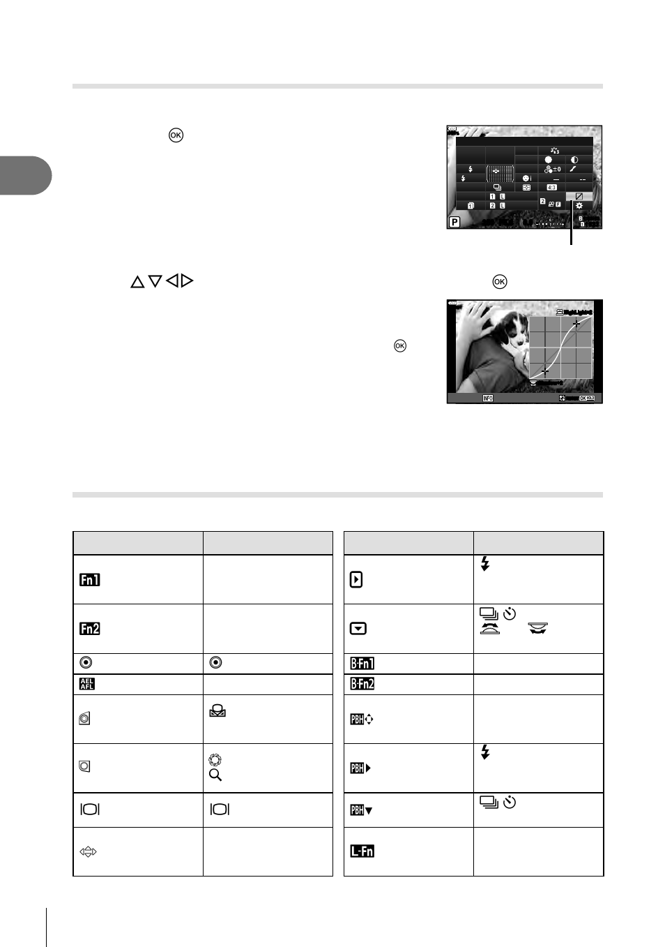 Shooting, Assigning functions to buttons ( button function), 66 en | Olympus OM-D E-M1 Mark II User Manual | Page 66 / 196