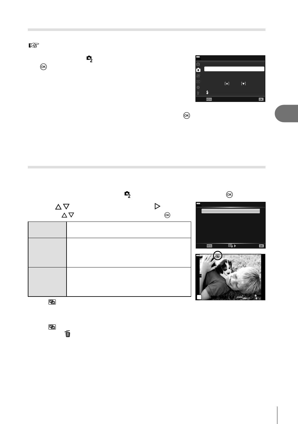 Menu functions (shooting menu), Taking hdr ( high dynamic range) images, 95 en | Shoot, Use fg to select the item and press i | Olympus OM-D E-M1 Mark II User Manual | Page 95 / 196