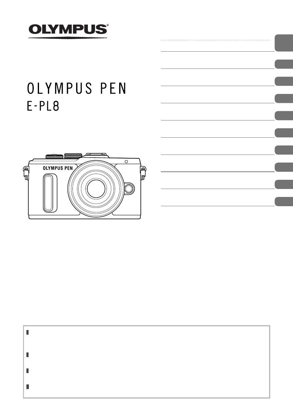 Olympus PEN E-PL8 User Manual | 162 pages