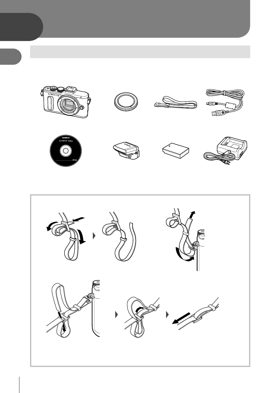 Preparation | Olympus PEN E-PL8 User Manual | Page 12 / 162