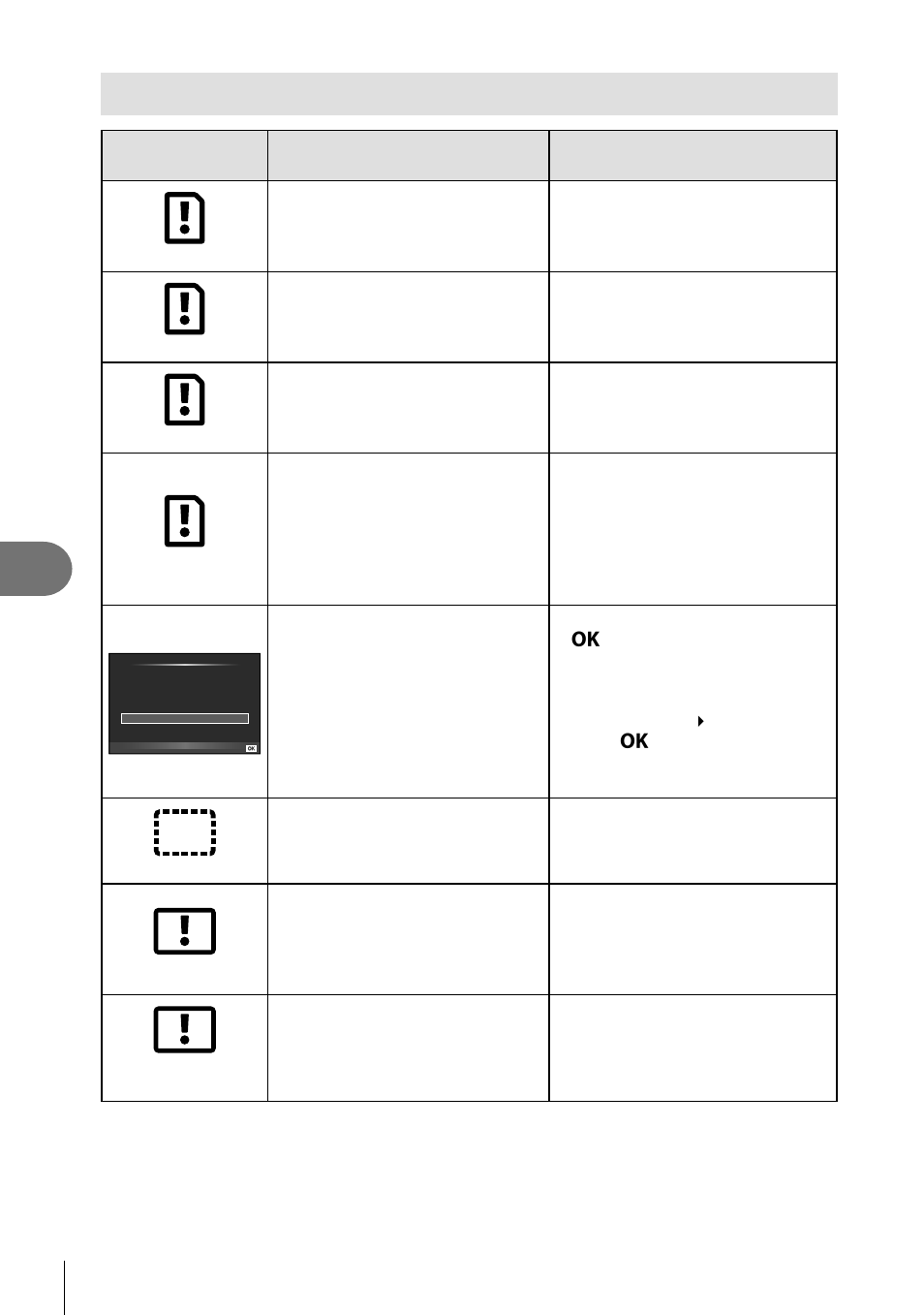 Error codes, Information | Olympus PEN E-PL8 User Manual | Page 136 / 162