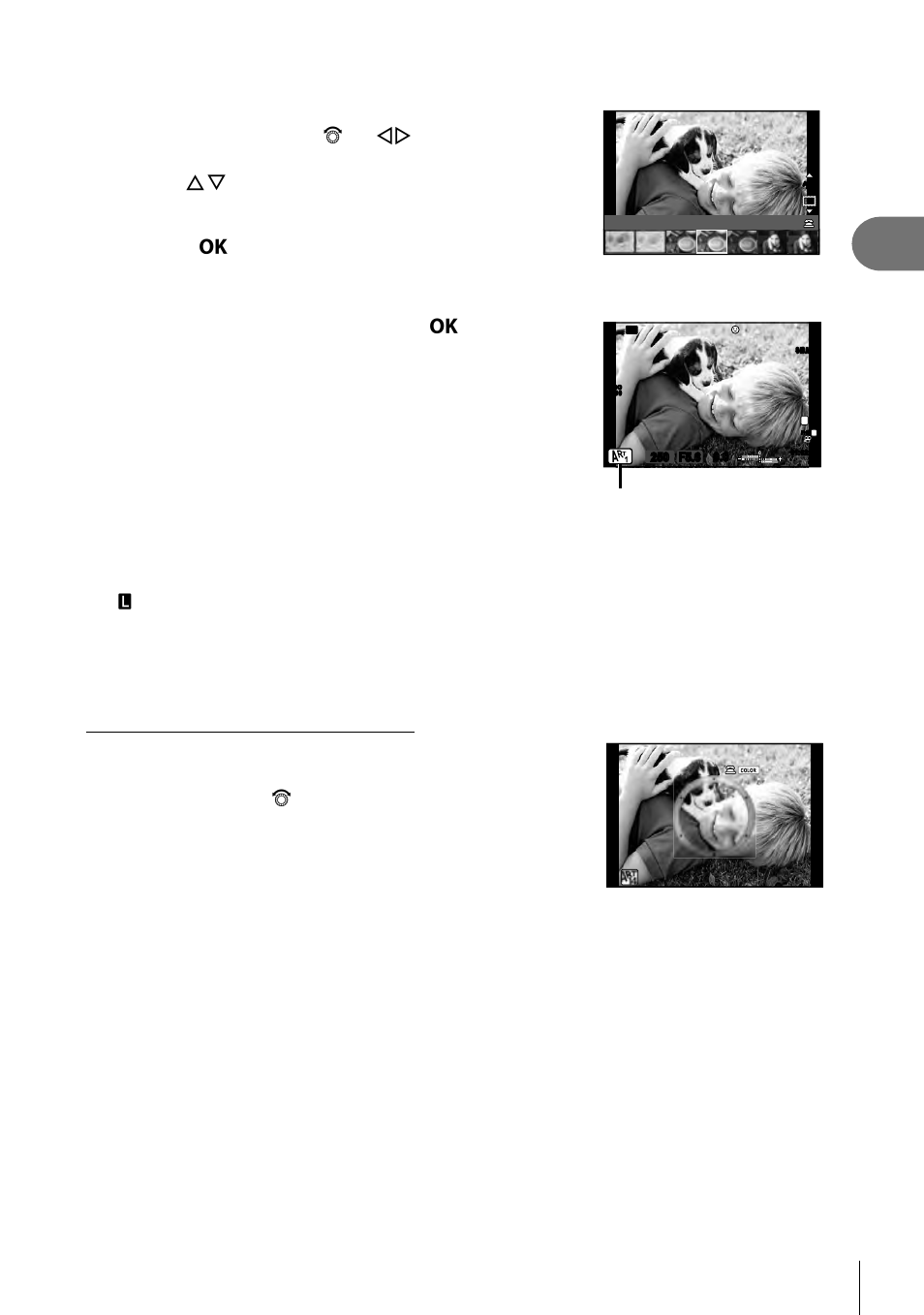 Shooting, 27 en, Rotate the mode dial to art | Shoot | Olympus PEN E-PL8 User Manual | Page 27 / 162