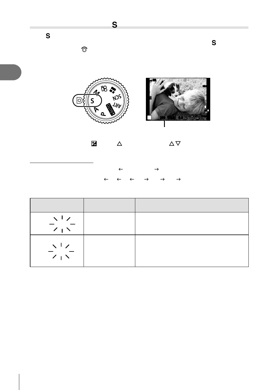 Shooting, Choosing shutter speed ( s shutter-priority mode), 32 en | Olympus PEN E-PL8 User Manual | Page 32 / 162