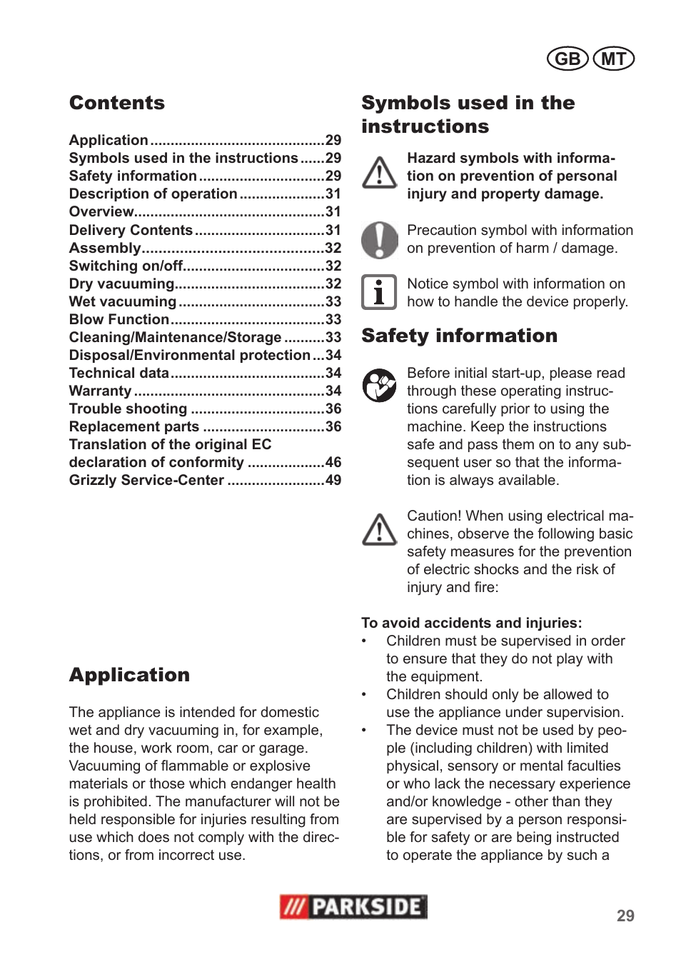 Parkside PNTS 1400 B1 User Manual | Page 29 / 50