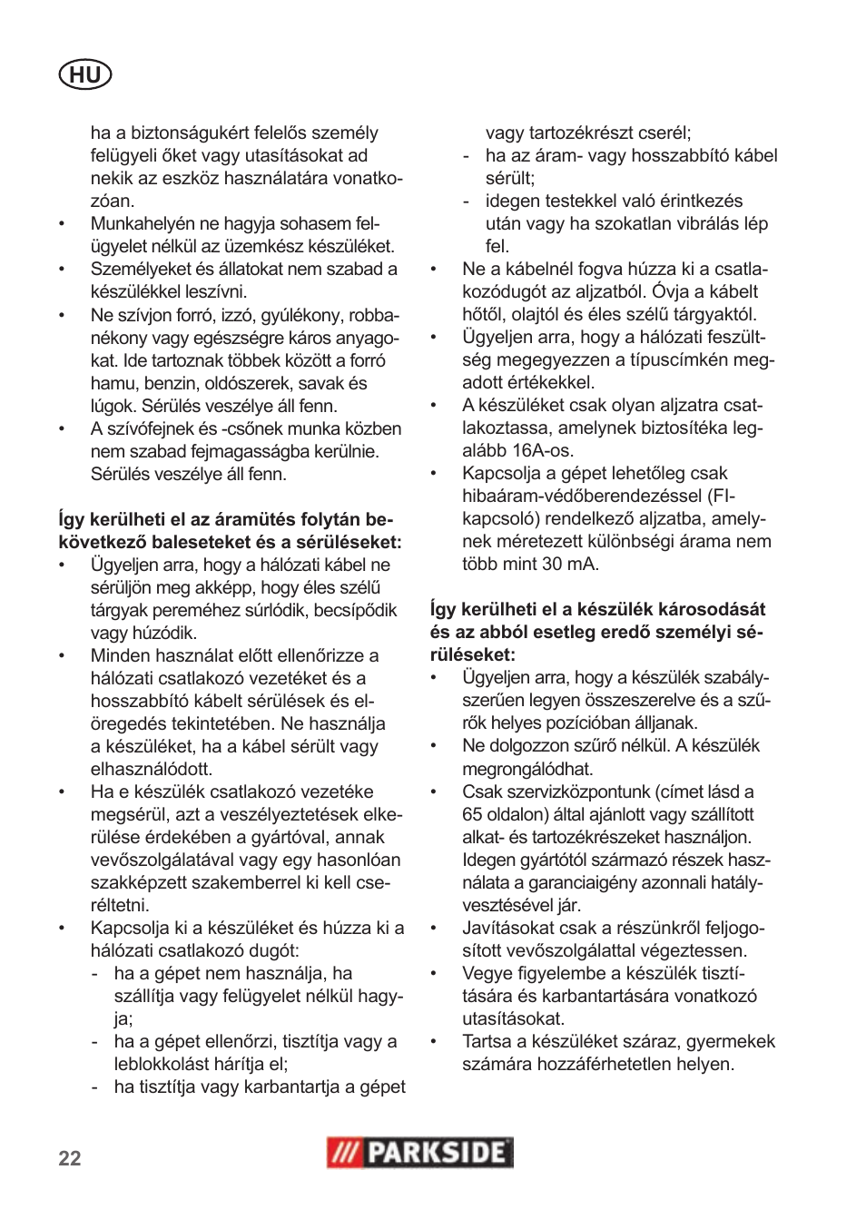 Parkside PNTS 1400 B1 User Manual | Page 22 / 66