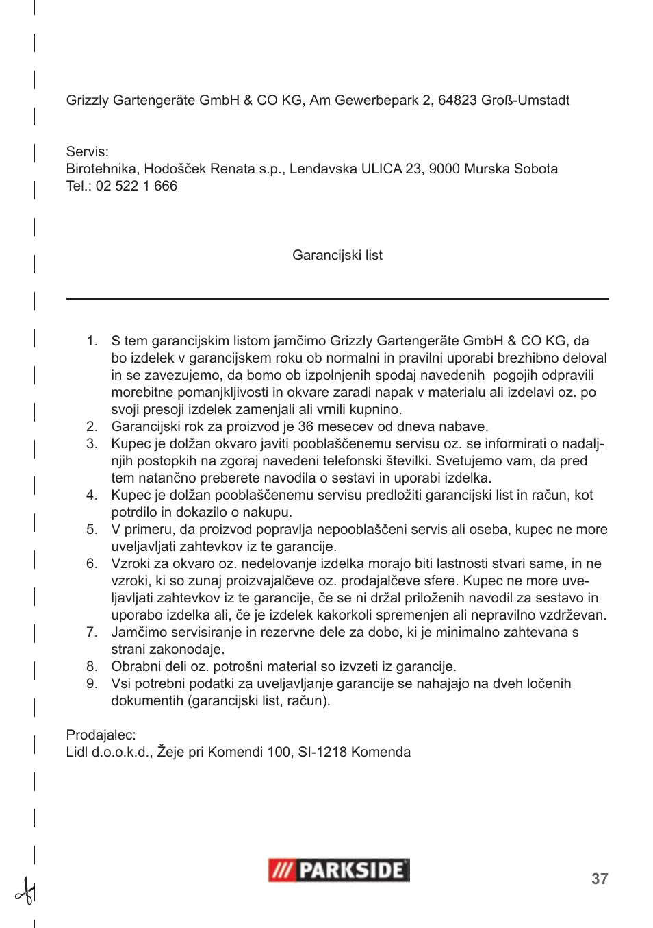 Parkside PNTS 1400 B1 User Manual | Page 37 / 66