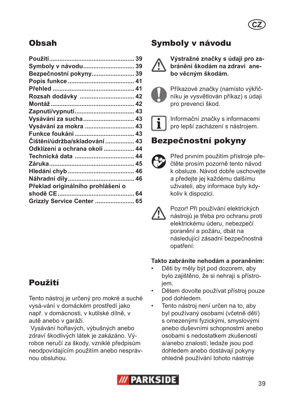 Parkside PNTS 1400 B1 User Manual | Page 39 / 66