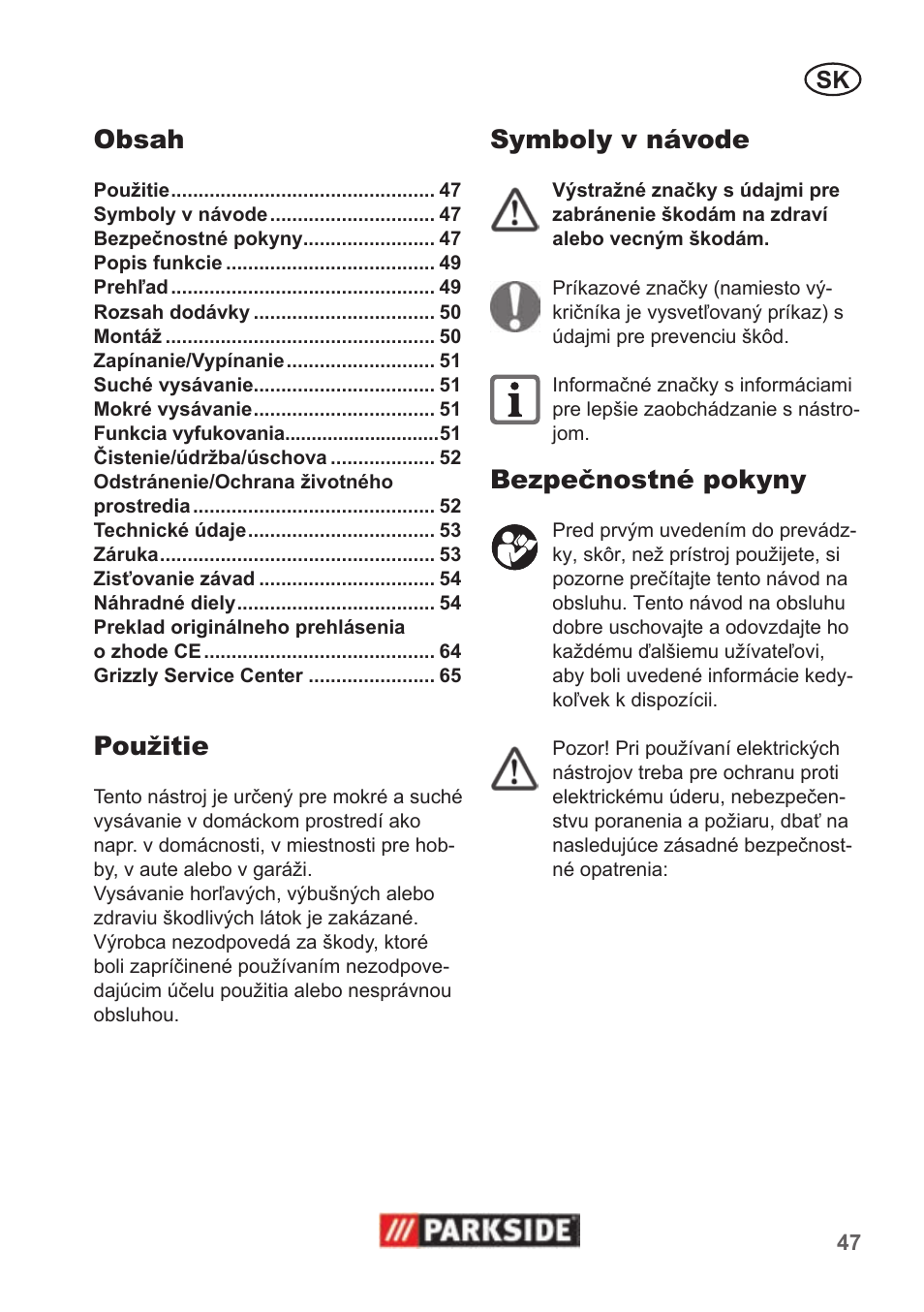 Parkside PNTS 1400 B1 User Manual | Page 47 / 66