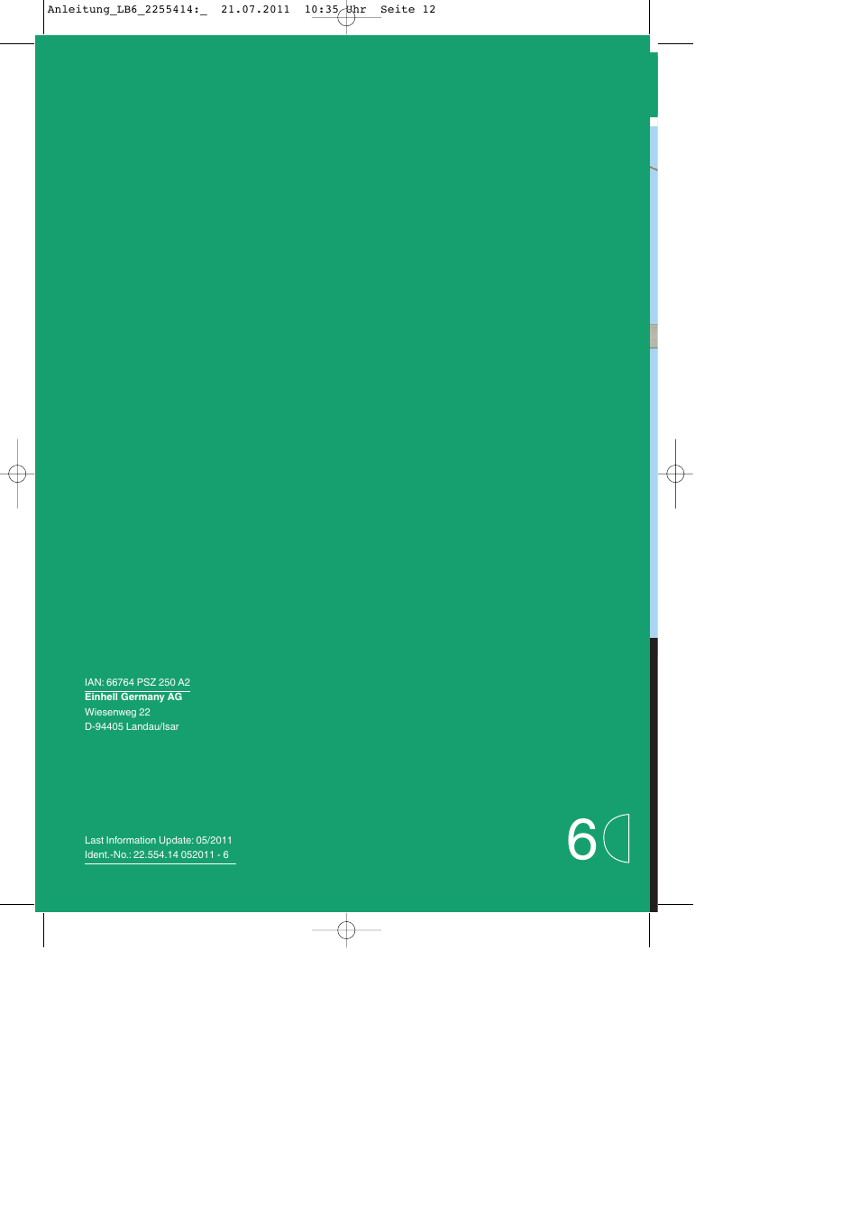 Parkside PSZ 250 A2 User Manual | Page 12 / 12
