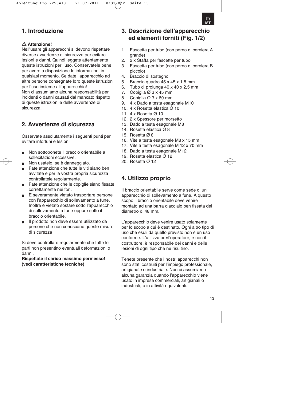 Introduzione, Avvertenze di sicurezza, Utilizzo proprio | Parkside PSZ 250 A2 User Manual | Page 13 / 28