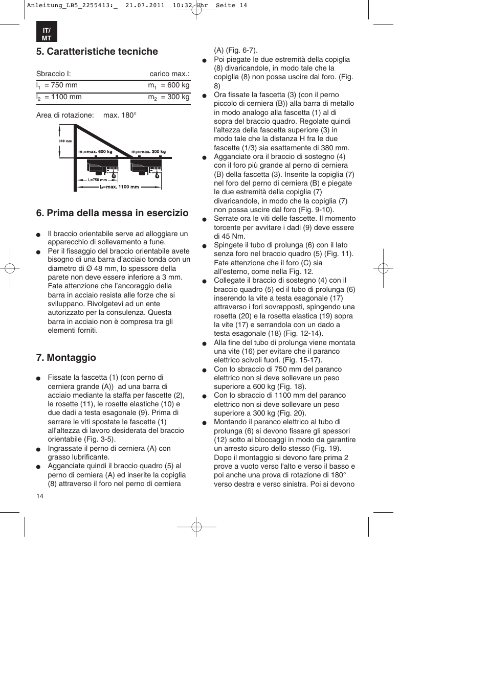 Caratteristiche tecniche, Prima della messa in esercizio, Montaggio | Parkside PSZ 250 A2 User Manual | Page 14 / 28