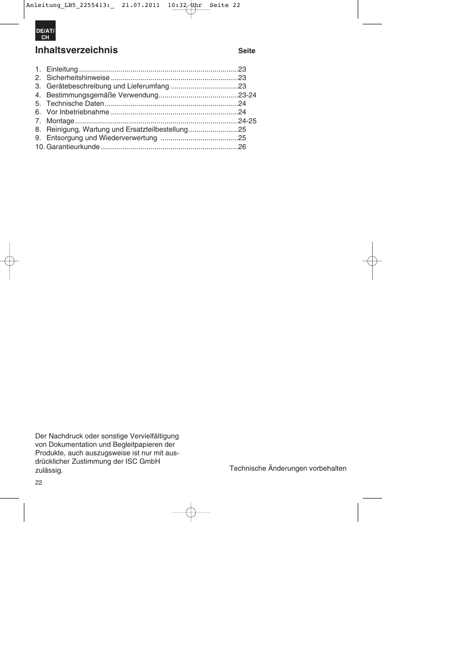 Parkside PSZ 250 A2 User Manual | Page 22 / 28