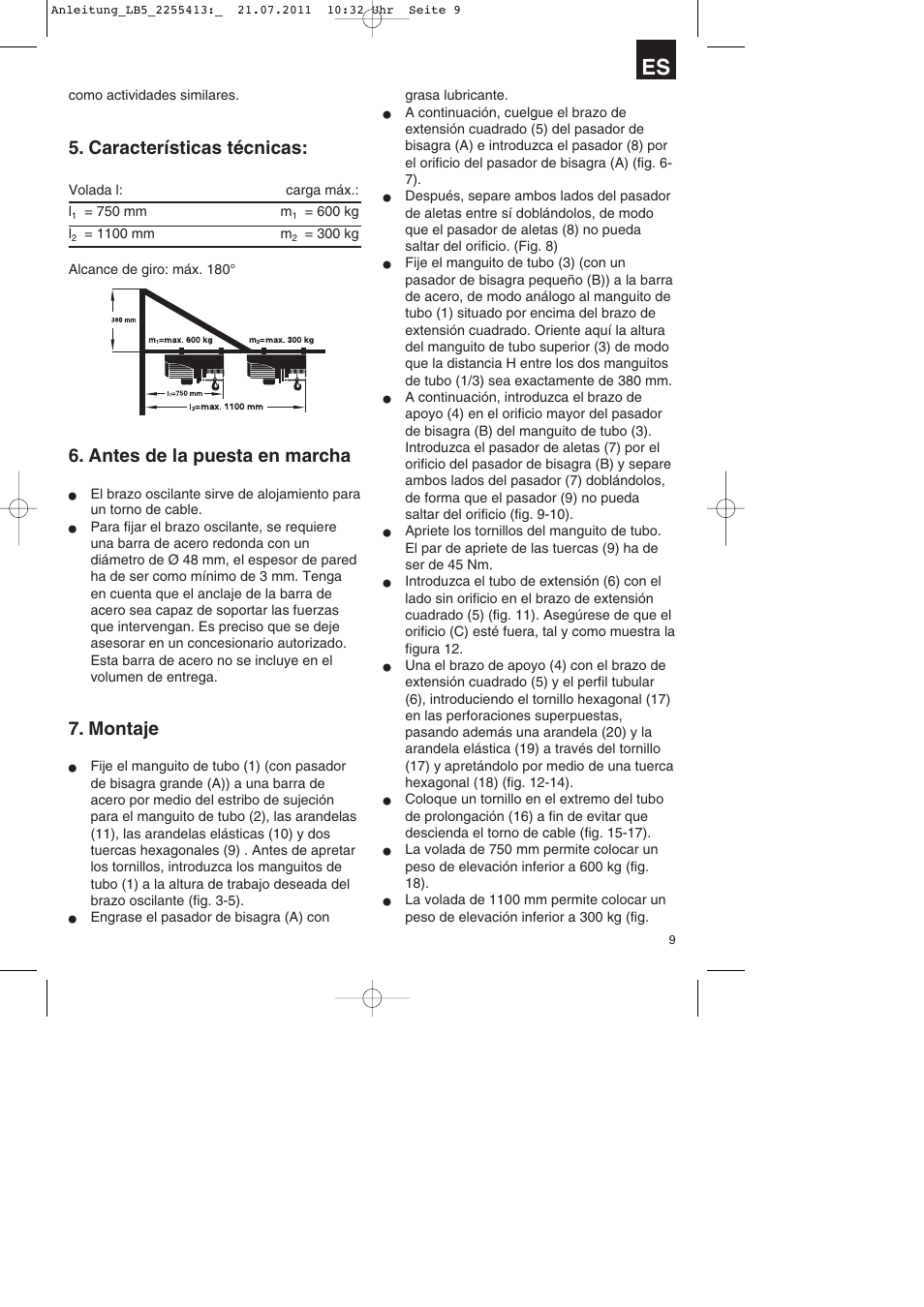 Características técnicas, Antes de la puesta en marcha, Montaje | Parkside PSZ 250 A2 User Manual | Page 9 / 28