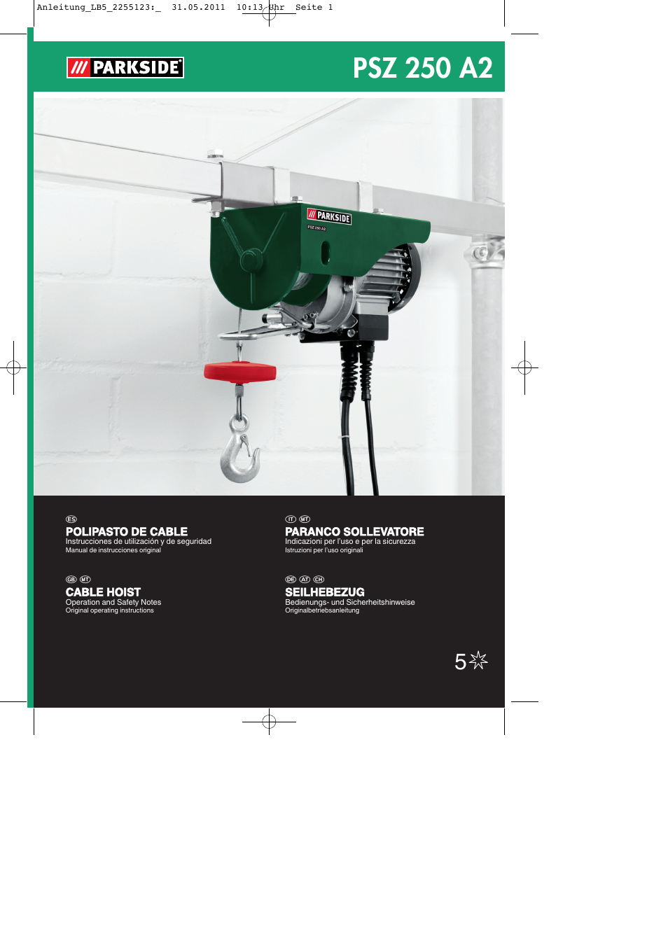 Parkside PSZ 250 A2 User Manual | 40 pages