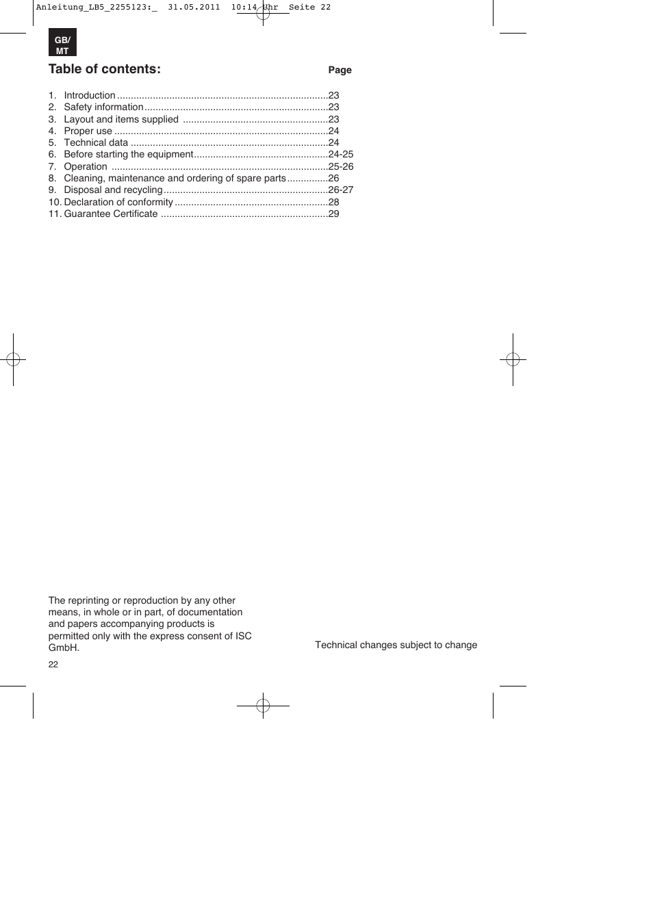 Parkside PSZ 250 A2 User Manual | Page 22 / 40