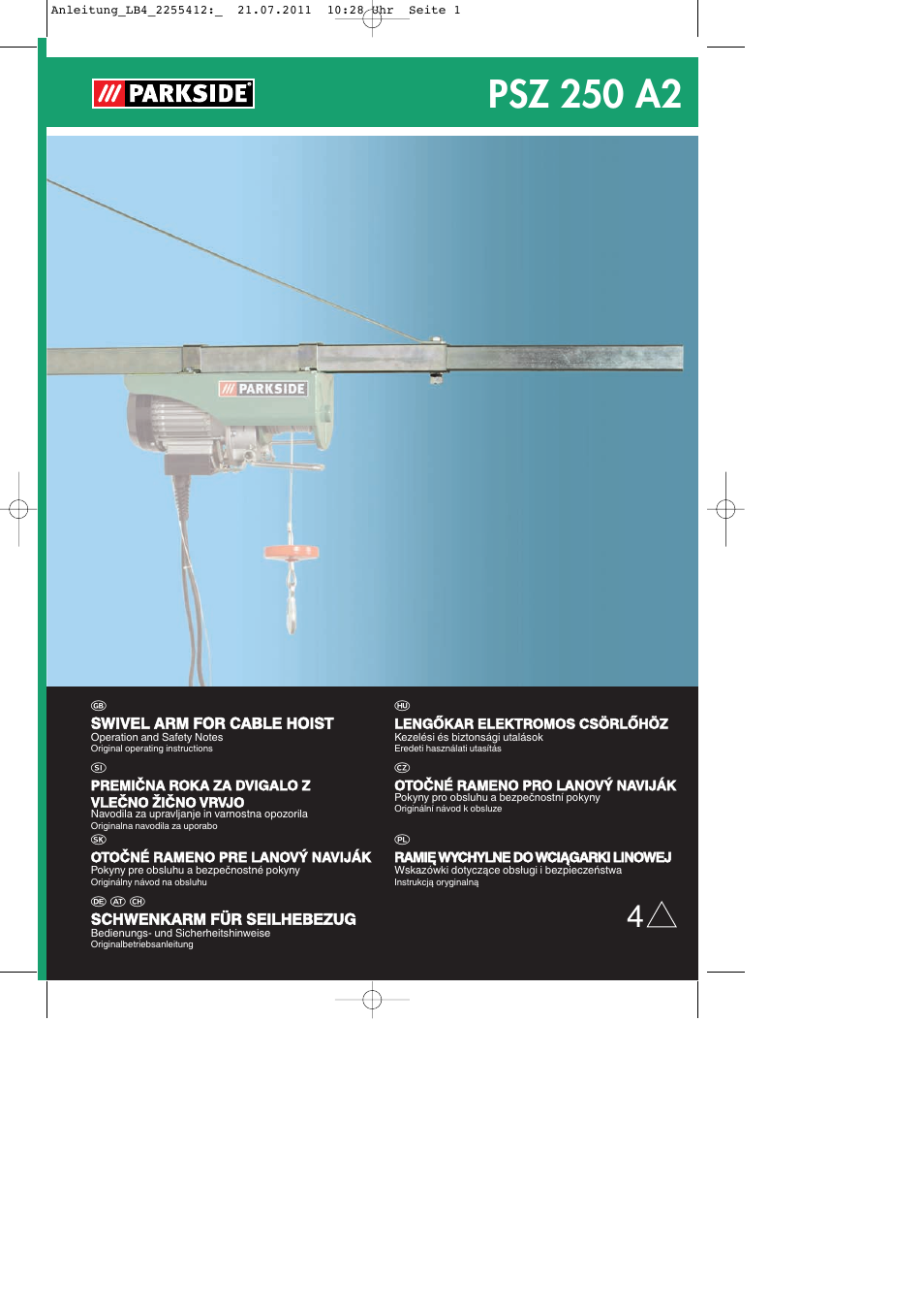 Parkside PSZ 250 A2 User Manual | 44 pages