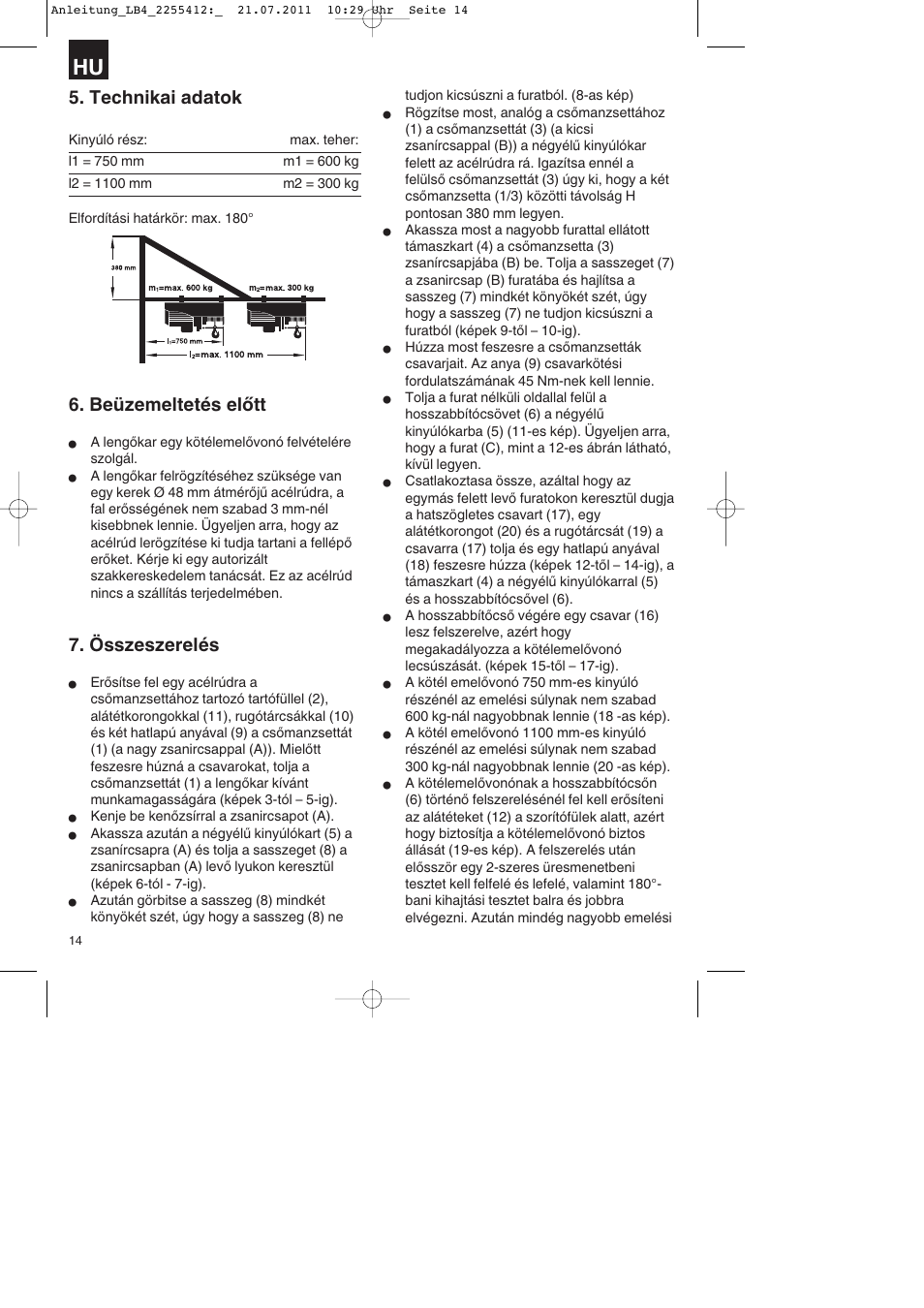 Technikai adatok, Beüzemeltetés előtt, Összeszerelés | Parkside PSZ 250 A2 User Manual | Page 14 / 44