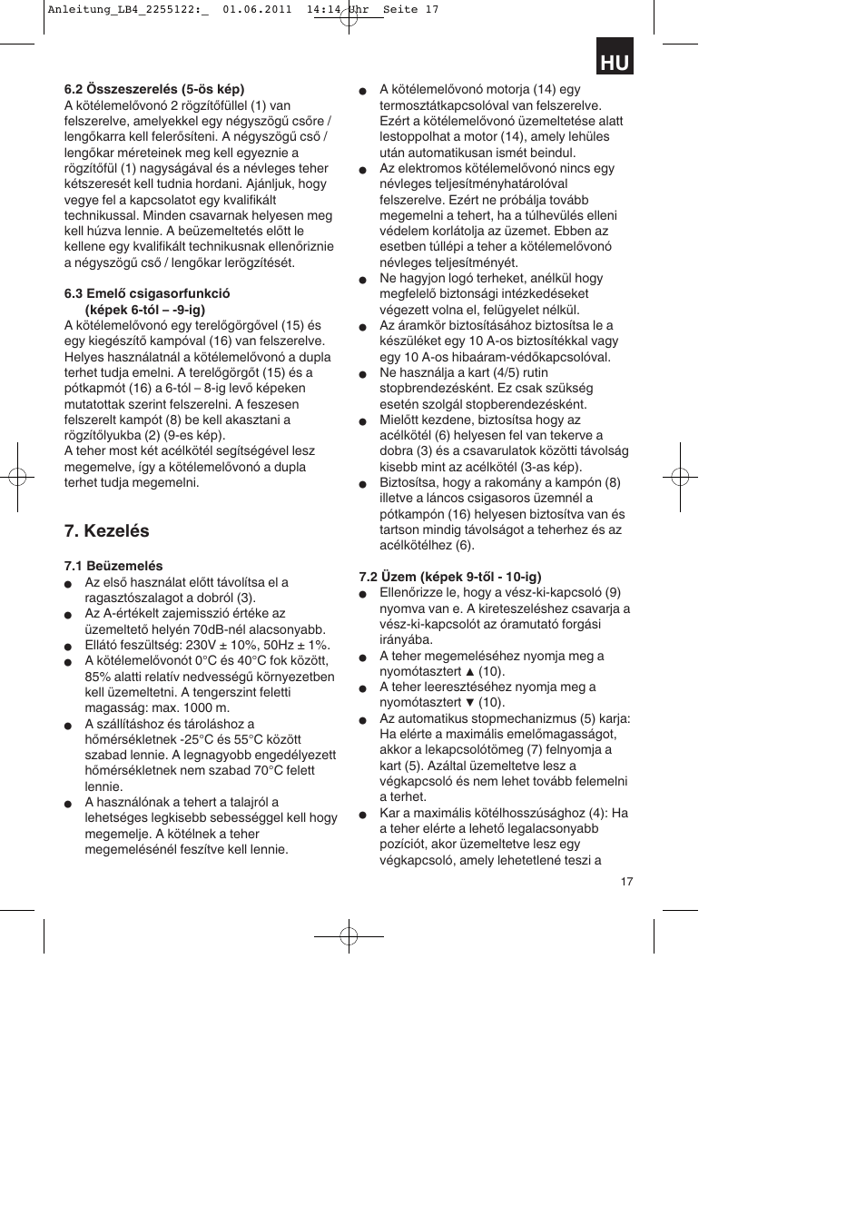 Kezelés | Parkside PSZ 250 A2 User Manual | Page 17 / 64