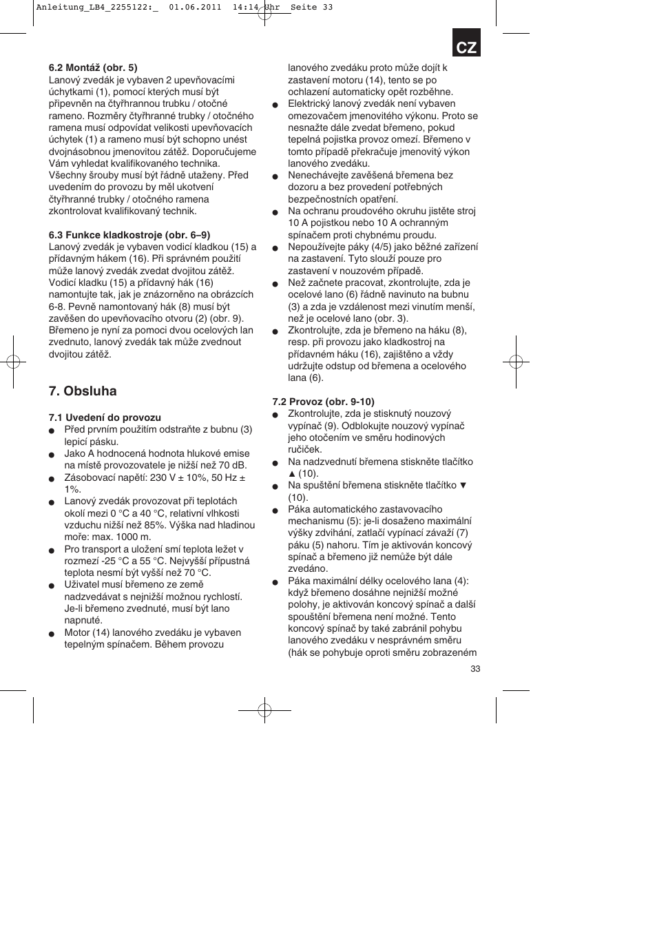 Obsluha | Parkside PSZ 250 A2 User Manual | Page 33 / 64