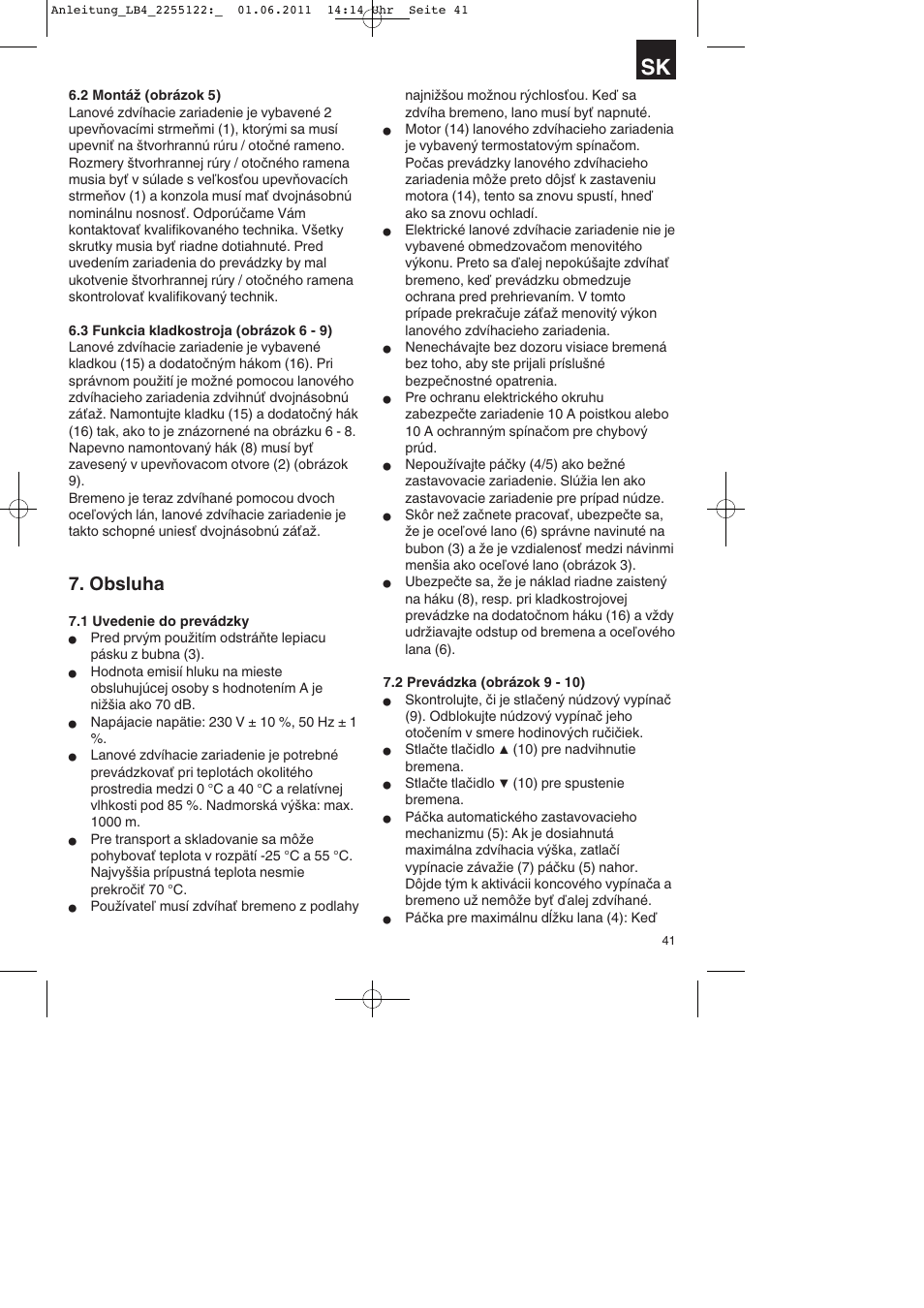 Obsluha | Parkside PSZ 250 A2 User Manual | Page 41 / 64