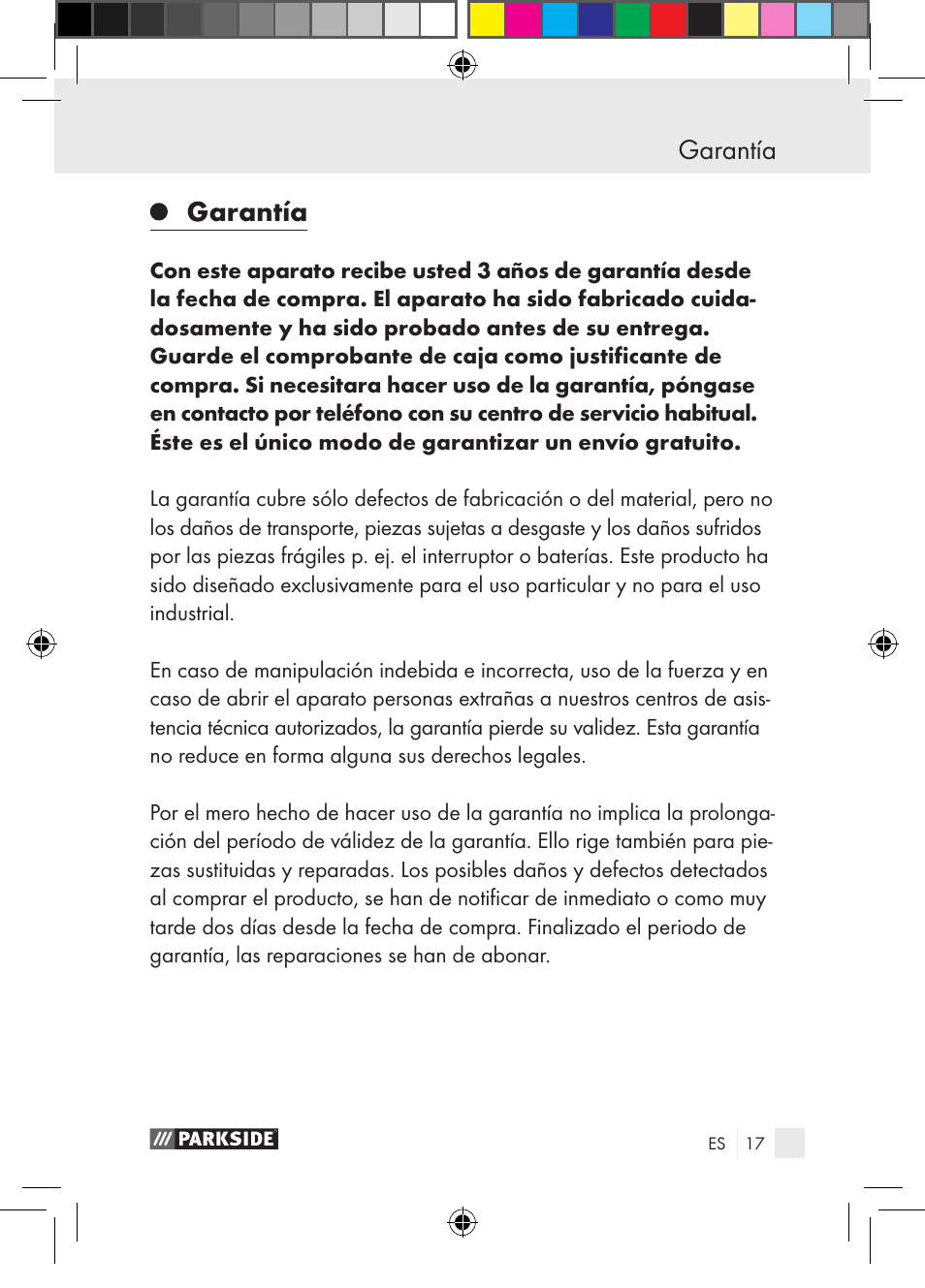 Garantía | Parkside PGG 15 A1 User Manual | Page 17 / 85