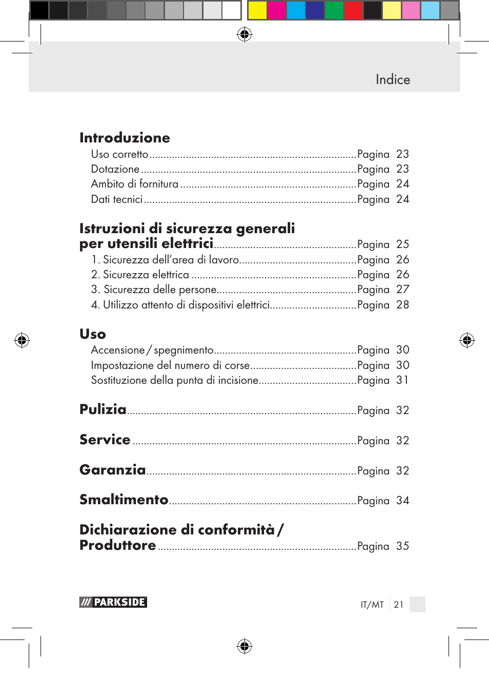 Indice introduzione, Pulizia, Service | Garanzia, Smaltimento, Dichiarazione di conformità / produttore | Parkside PGG 15 A1 User Manual | Page 21 / 85